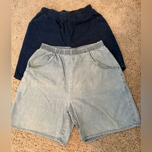 Denim Shorts Set in Light and Dark Blue